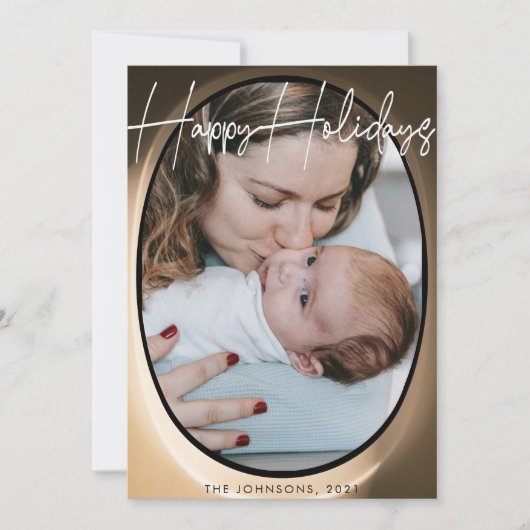 飛行機窓からの景色 ハッピーホリデー フォトカード 招待状 (正面)