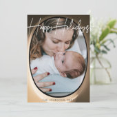 飛行機窓からの景色 ハッピーホリデー フォトカード 招待状 (スタンド正面)