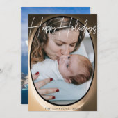 飛行機窓からの景色 ハッピーホリデー フォトカード 招待状 (正面/裏面)