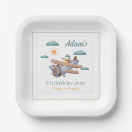 飛行機紙プレート6th誕生日パーティー ペーパープレート