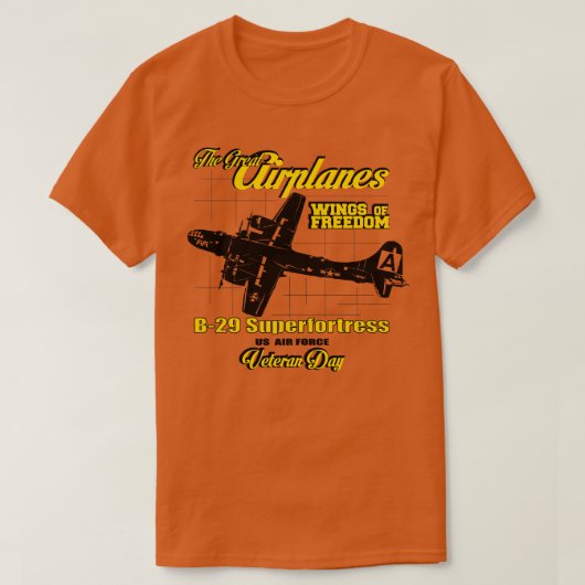 飛行機素晴らしB29スーパーフォートレス Tシャツ (デザイン正面)