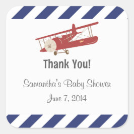 飛行機素朴Thank You Stickers スクエアシール
