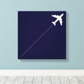 飛行機経路 キャンバスプリント (インサイチュ (ウッドフロア))