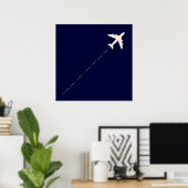 飛行機経路 ポスター (ホームオフィス)