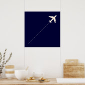 飛行機経路 ポスター (キッチン)