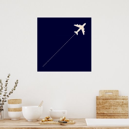 飛行機経路 ポスター (キッチン)