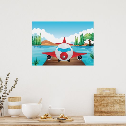 飛行機自然 ポスター (キッチン)