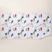 飛行機自転車書籍旅行アドベンチャー ビーチタオル (正面)