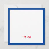 飛行機衣装フラットノートカードのトップドッグ サンキューカード (裏面)