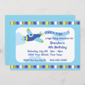 飛行機誕生パーティー 招待状 (正面/裏面)