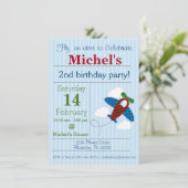 飛行機誕生日の招待 招待状 (スタンド正面)