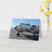 飛行機誕生日カード カード (黄色い花)