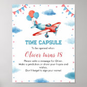 飛行機誕生日タイムカプセルポスター ポスター (正面)