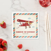 飛行機誕生日ナプキンズアドベンチャートラベル飛行機 スタンダードカクテルナプキン (インサイチュ)