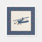 飛行機誕生日ナプキン – ボーイ スタンダードカクテルナプキン (正面)