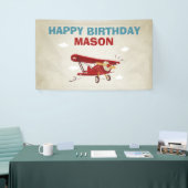 飛行機誕生日バナートラベルアドベンチャーヴィンテージ 横断幕 (トレードショー)