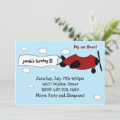飛行機誕生日パーティーの招待 招待状 (スタンド正面)