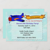 飛行機誕生日パーティーパーソナライズされた招待状 招待状 (正面/裏面)