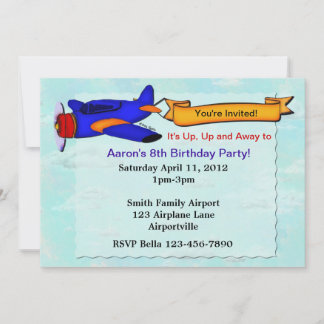 飛行機誕生日パーティーパーソナライズされた招待状 招待状