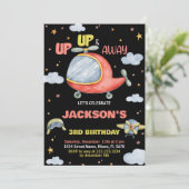 飛行機誕生日招待状グリーンレッドブラック 招待状 (スタンド正面)