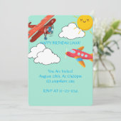 飛行機誕生日招待状ボーイズ,デジタル 招待状 (スタンド正面)