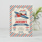 飛行機誕生日招待状/タイムフライパーティー 招待状 (スタンド正面)