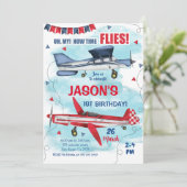 飛行機誕生日招待状 招待状 (スタンド正面)