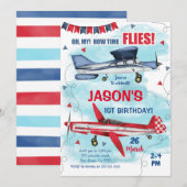 飛行機誕生日招待状 招待状 (正面/裏面)