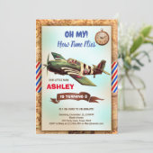 飛行機誕生日招待状 招待状 (スタンド正面)