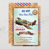 飛行機誕生日招待状 招待状 (正面/裏面)