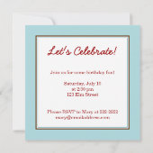 飛行機誕生日招待状 招待状 (裏面)