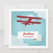 飛行機誕生日招待状 招待状 (正面)
