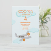 飛行機誕生日招待状 招待状 (スタンド正面)