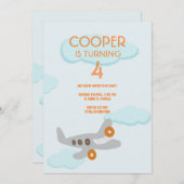 飛行機誕生日招待状 招待状 (正面/裏面)