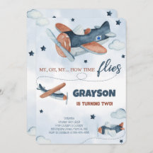 飛行機誕生日招待状