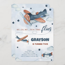 飛行機誕生日招待状 招待状