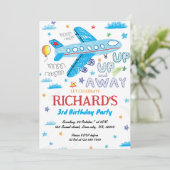 飛行機誕生日招待状、航空機手描き 招待状 (スタンド正面)