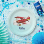 飛行機誕生日紙プレートフライオンオーバー ペーパープレート (パーティー)