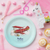 飛行機誕生日紙プレートフライオンオーバー ペーパープレート (パーティー)