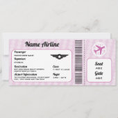 飛行機誕生日飛行機チケットパーティーピンク招待状 招待状 (正面)