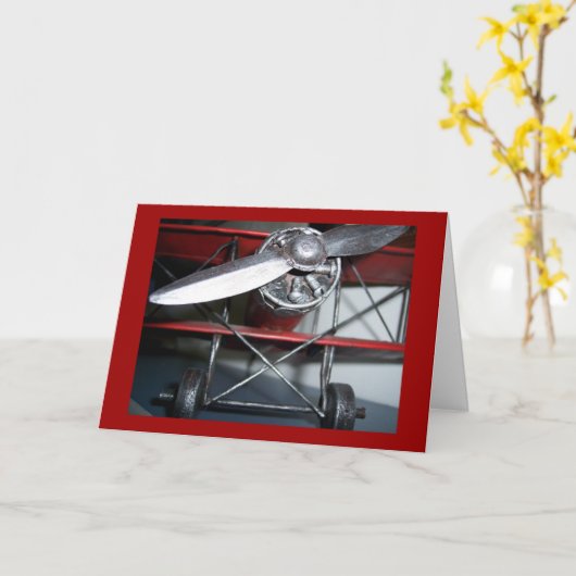 飛行機誕生日 カード (黄色い花)