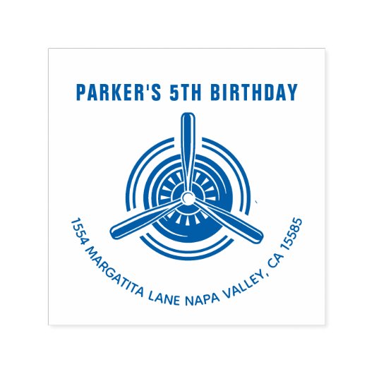 飛行機誕生日 セルフインキングスタンプ (デザイン)