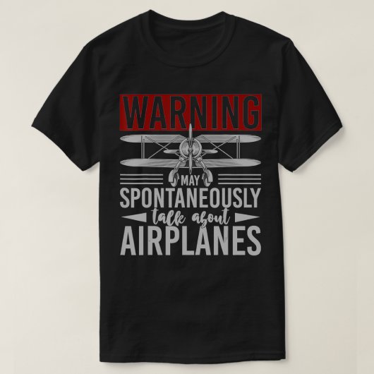 飛行機警告のピルについて自発的に話す Tシャツ (デザイン正面)