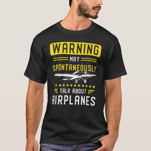 飛行機警告Mecについて自発的に話す可能性がある Tシャツ (正面)