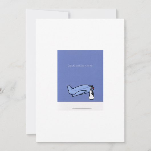 飛行機配達採用の発表 案内状 (正面)