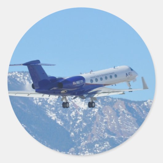 飛行機離陸 ラウンドシール (正面)