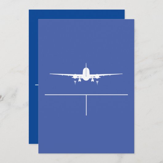 飛行機離陸 招待状 (正面/裏面)