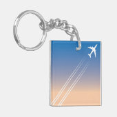 飛行機雲のアクリルの主ラベル キーホルダー (正面左)
