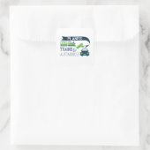 飛行機電車と自動車のシール スクエアシール (バッグ)