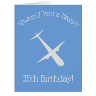 飛行機青パーソナライズされた誕生日カード